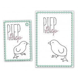 Stickdatei - Postkarte ITH Ostern "Piep Piep" Küken